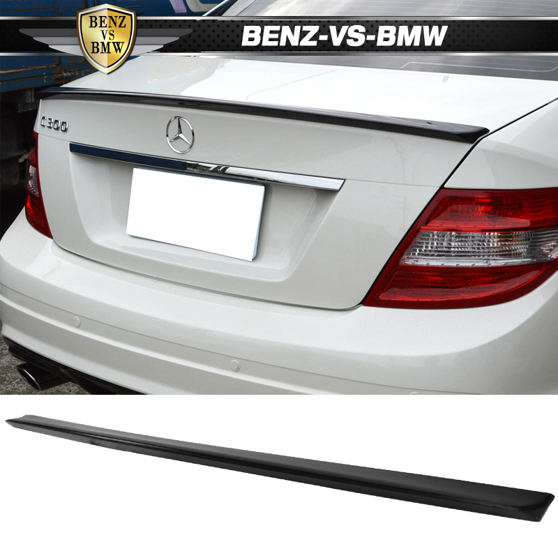 08-14 Mercedes-Benz W204 C-Class B Style Trunk Spoiler Wing ABS Unpainted Black