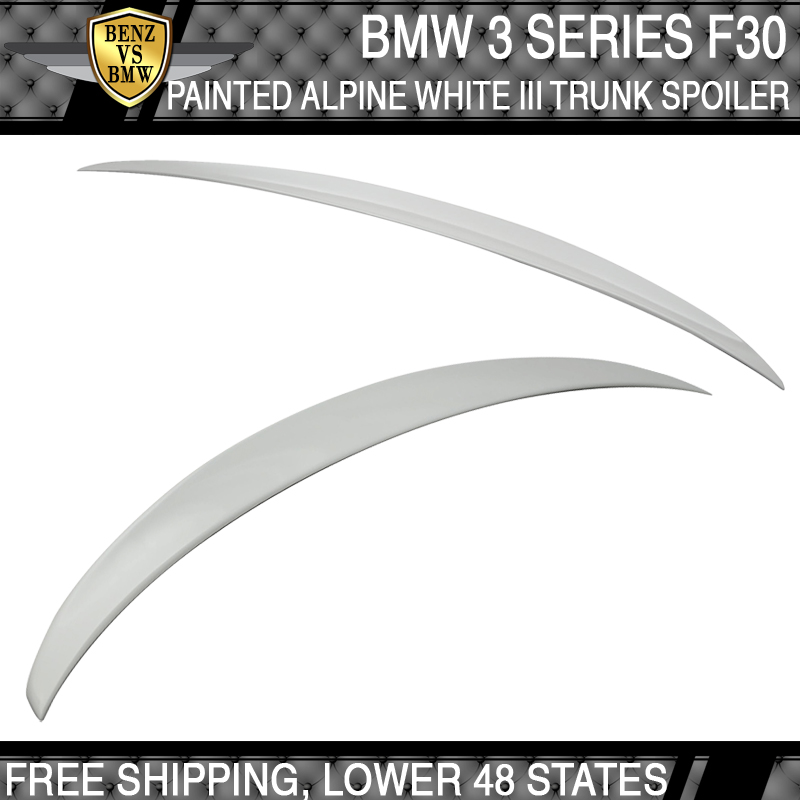 USA Stock 12-18 BMW 3 Series F30 Trunk Spoiler Painted Alpine White III #300