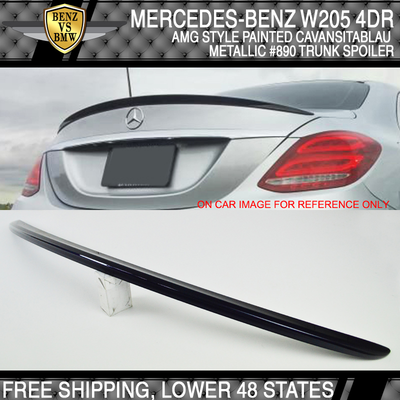 15-18 W205 4Dr AMG ABS Trunk Spoiler Painted Cavansitblau Metallic # 890