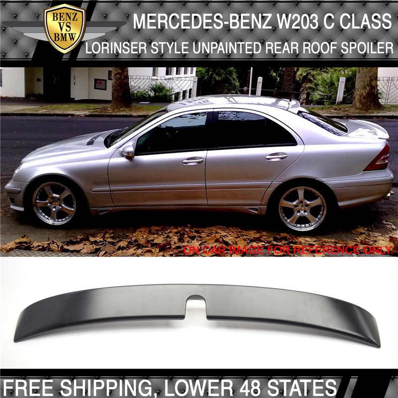 01-07 Benz C Class W203 4Dr L Style Unpainted ABS Roof Spoiler