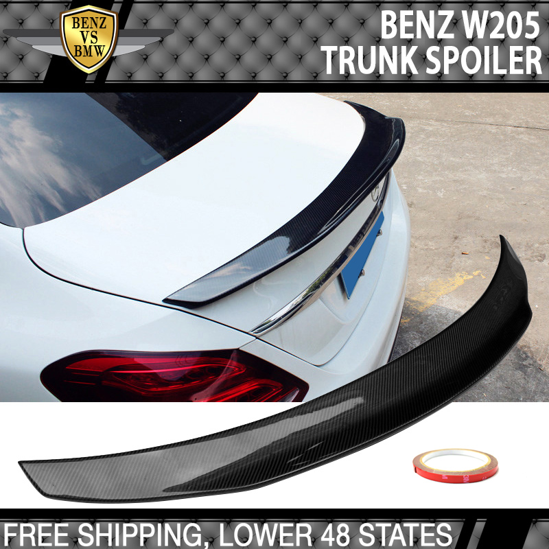 Painted Black Trunk Lip Spoiler R For Mercedes-Benz C Class W205 Sedan 14-17