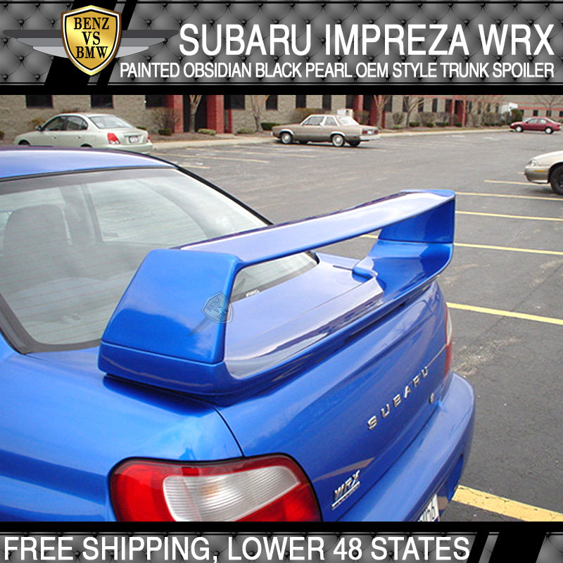For 02 03 04 05 06 07 WRX Trunk Spoiler Painted Obsidian Black Pearl # 32J ABS
