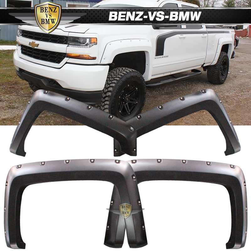 Fender Flares Set Pocket Revit Style Cheverolet Silverado 1500 07-14 Paintable