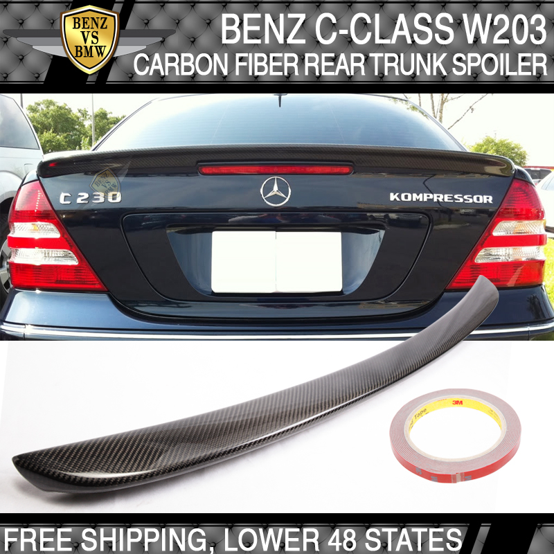 Mercedes BENZ W203 C-class A Type ABS Rear Trunk Spoiler Wing 01-07 Unpainted Mercedes BENZ W203 C-class A Type ABS Rear Trunk Spoiler Wing 01-07 Unpainted