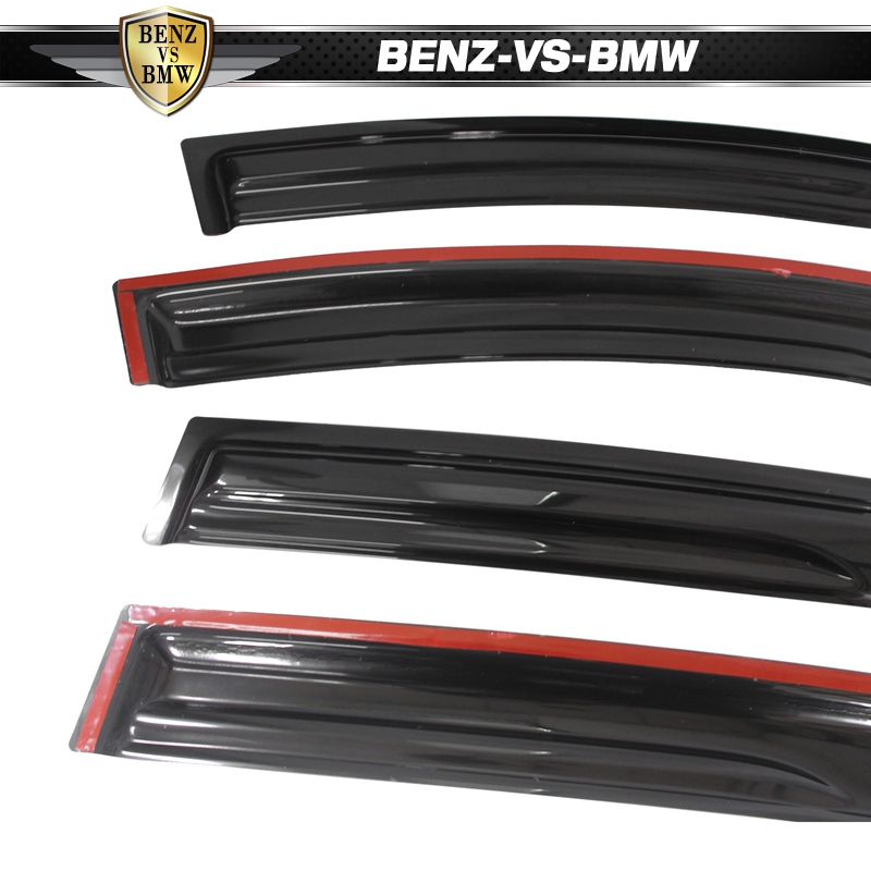 Mugen Style Window Visors – 4-Piece Set For 2014-2019 Mazda 3 Sedan & Hatchback, Smoke Tinted
