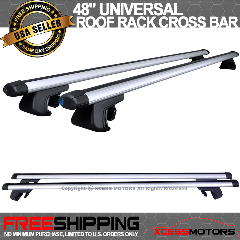 Fit 48 in Roof Rail Roof Rack Cross Bar Clamps Luggage Carrier Aluminum