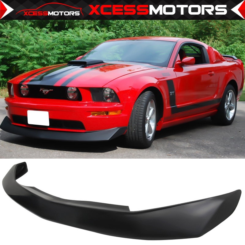 IKON MOTORSPORTS Type-C Front Bumper Lip Spoiler For 2005-2009 Ford Mustang V6 - Unpainted PU