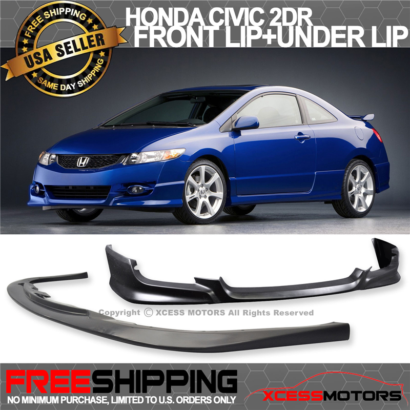 Fits 09-11 Honda Civic Coupe 2Dr HF-P Style PU Front Bumper Lip Spoiler