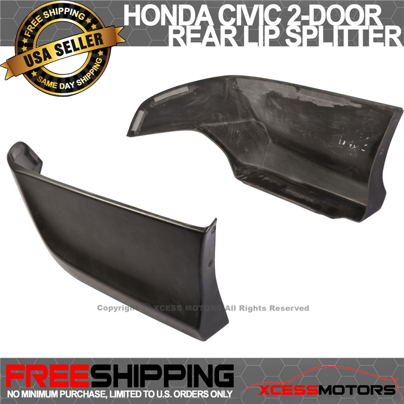 SASA Rear Bumper Lip Spoiler For 2012-2013 Honda Civic Si Coupe – PU, Unpainted, 2-Piece Set