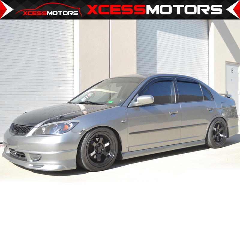 Fits 01-05 Honda Civic 2/4Dr RS Style Side Skirts Rocker Pannel