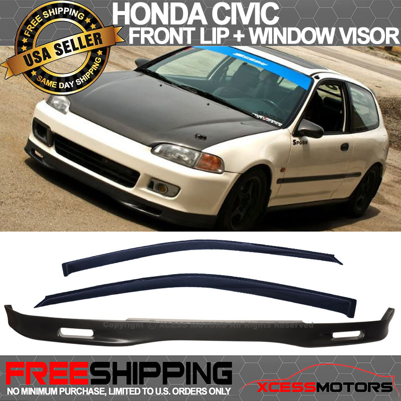 For 92-95 HONDA CIVIC EG Coupe 2Dr SPOON STYLE FRONT BUMPER LIP SPOILER URETHANE