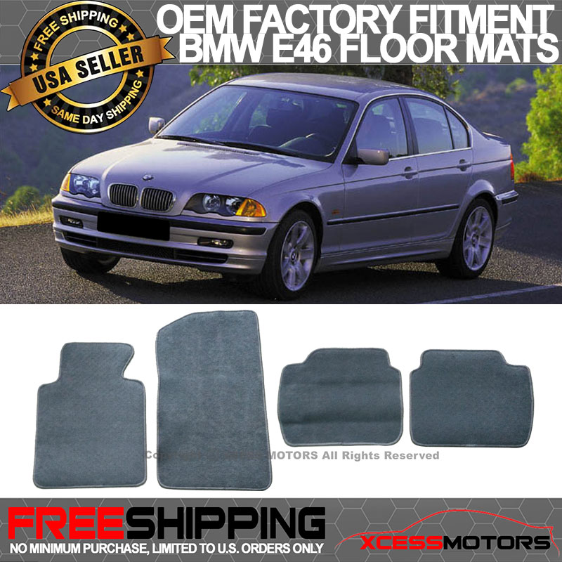 Fits 9905 BMW E46 3Series Floor Mats Carpet Front & Rear Gray 4PC