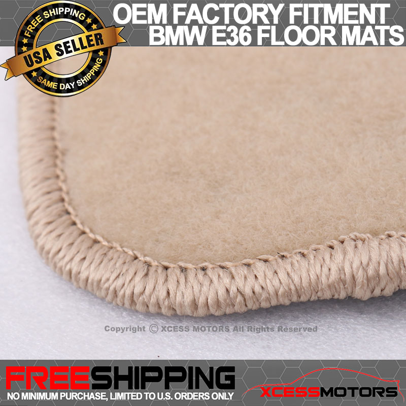 For 03-07 Honda Accord 2DR Floor Mats Carpet Front & Rear Nylon Beige w