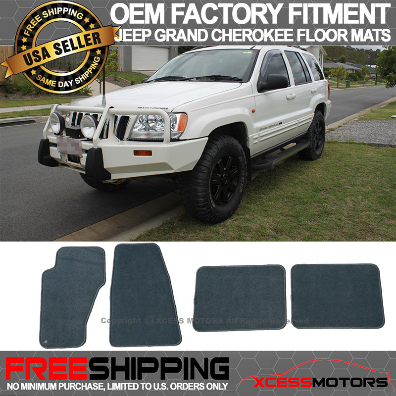 Fits 9904 Jeep Grand Cherokee Floor Mats Carpet Front & Rear Gray 4PC