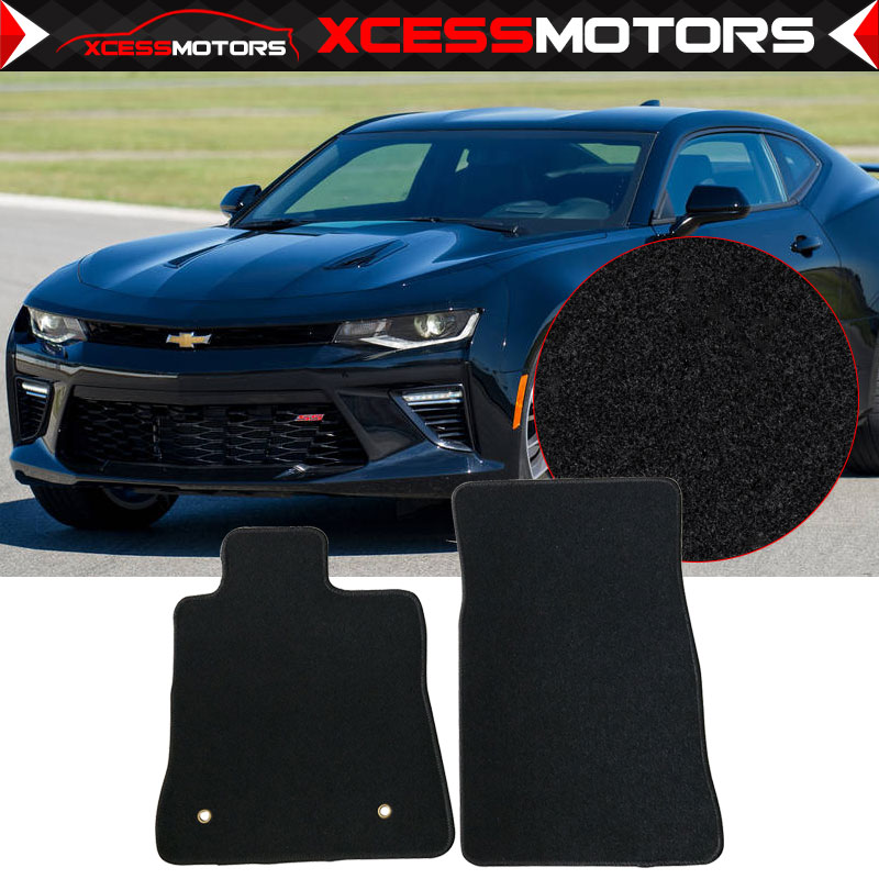 Fits 1619 Chevy Camaro Floor Mats Carpet Front Black 2PC Set Nylon