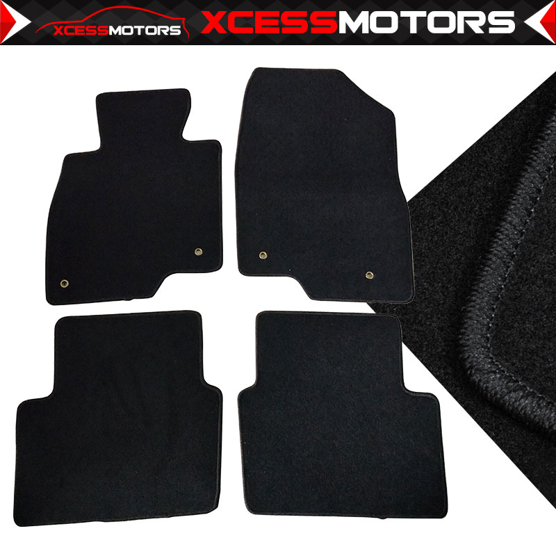 Fits 1418 Mazda 3 Floor Mats Carpet Front & Rear Black 4PC Set Nylon