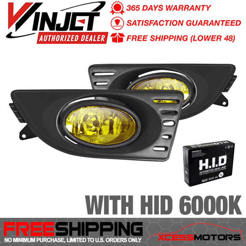 Fits Winjet 0507 Acura RSX Fog Light & Wiring Kit (Yellow) + Xenon HID