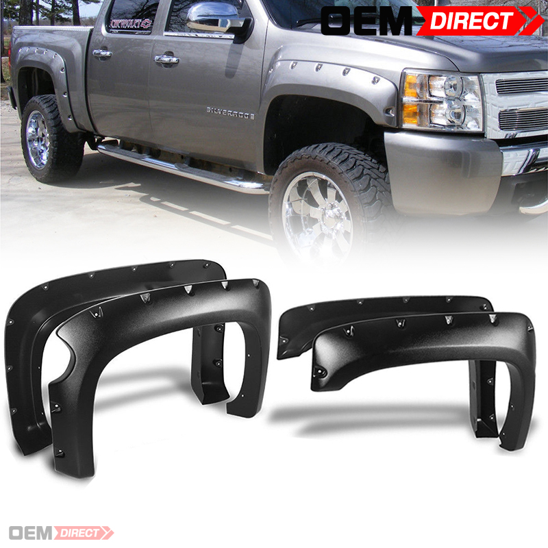 Pocket Bolt Style Textured Fender Flares Fits Silverado 1500 07-13 5/'8/" Only