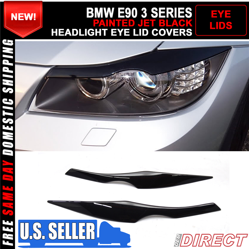 2006-2011 BMW 3-Series E90 4DR Sedan Front Headlight Eyebrows Painted#300