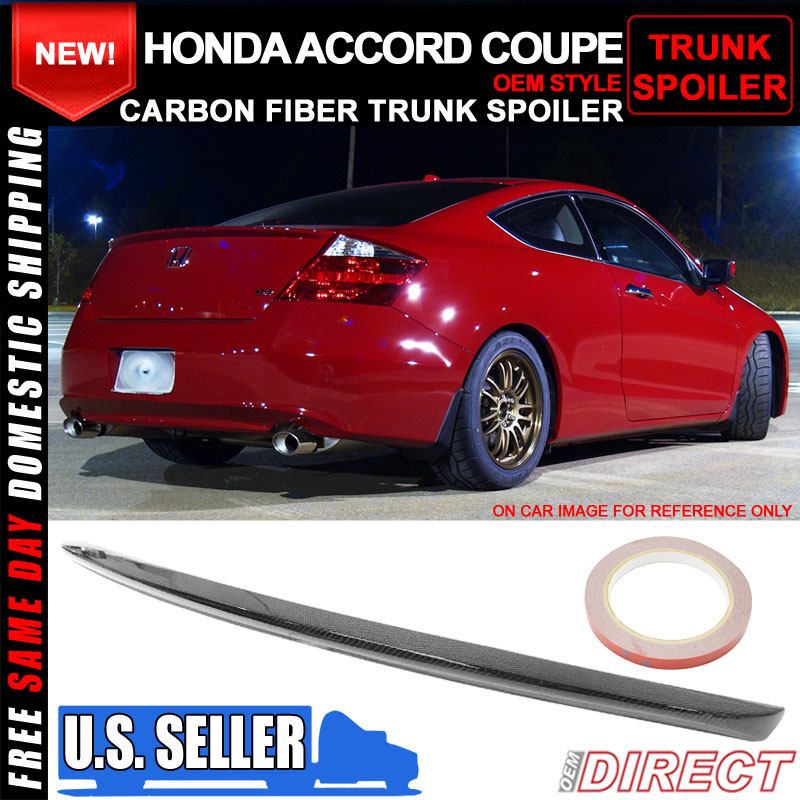 Fits 08-12 Honda Accord Coupe OE Factory CF Carbon Fiber Trunk Spoiler