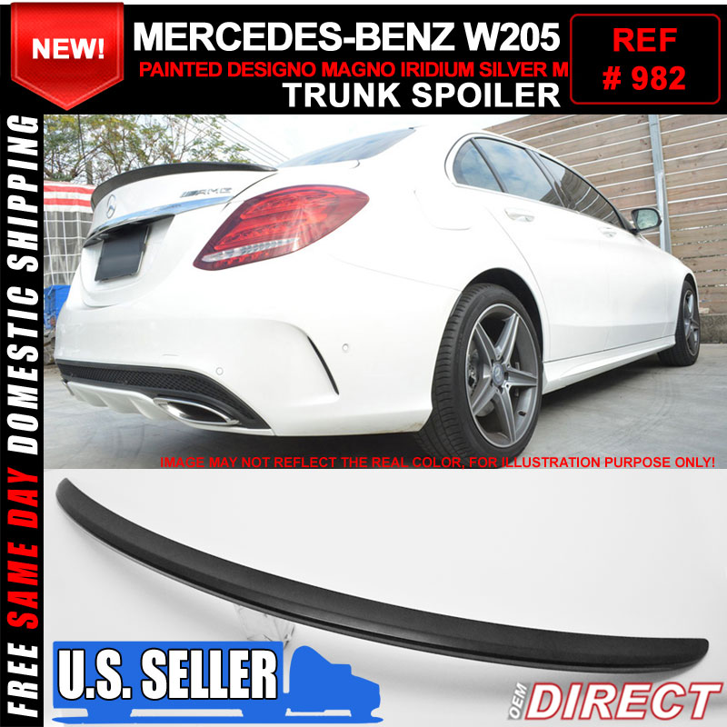 15-18 W205 Trunk Spoiler OEM Painted Designo Magno Iridium Silver Metallic # 982