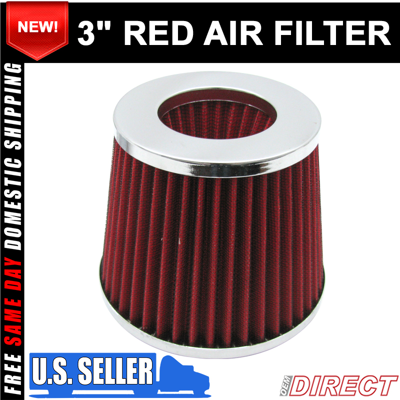 Universal 4/" Air Cold Short Intake Filter Jdm Vip Dry Cone Carbon Fiber Look