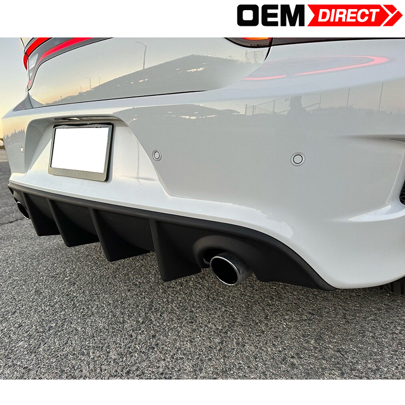 Fits 15-23 Dodge Charger SRT OE Style Rear Bumper Valance Diffuser Gloss Black
