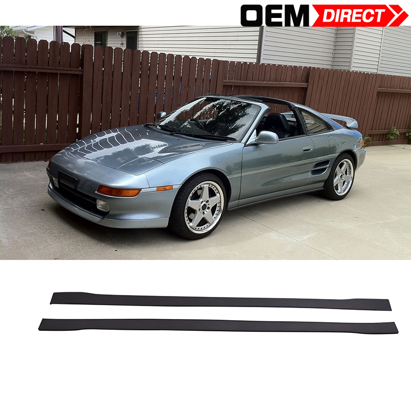 Fits 91-95 Toyota MR2 SW20 Side Skirts Extensions Carbon Textured