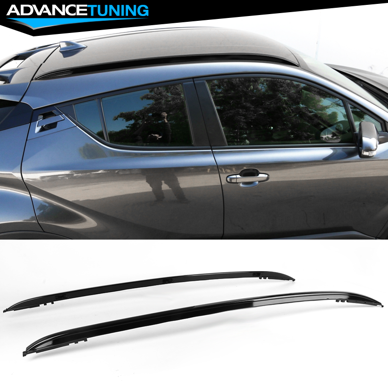 Fits 17-19 Toyota CHR Factory Black Roof Rack Side Rails Bar Aluminum