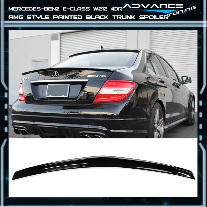Fits 10-16 Benz E-Class W212 Sedan AMG Trunk Spoiler Painted #040 Black