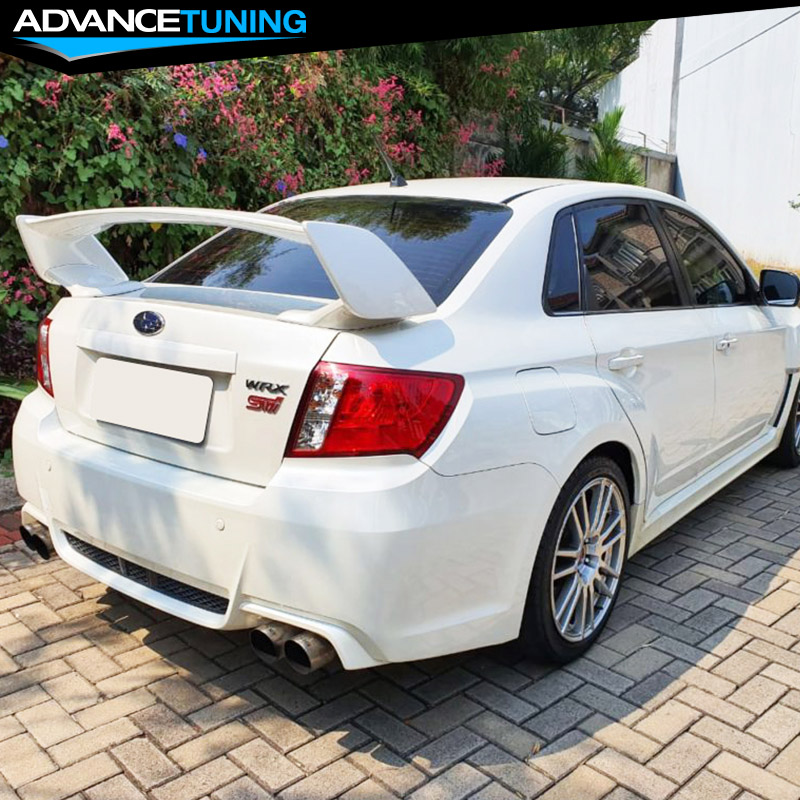 IKON MOTORSPORTS STI Style Rear Trunk Spoiler For 08-14 Subaru Impreza WRX/STI - Painted 37J White