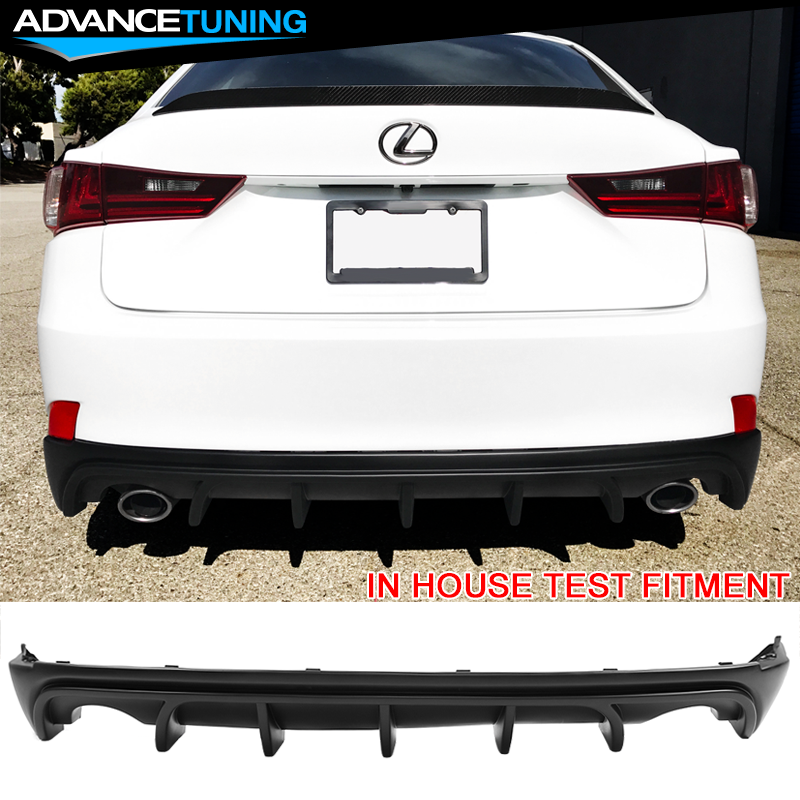 Fit 14-19 IS200t IS250 IS350 Rear Lower Bumper Diffuser Lip Shark Fin Splitter
