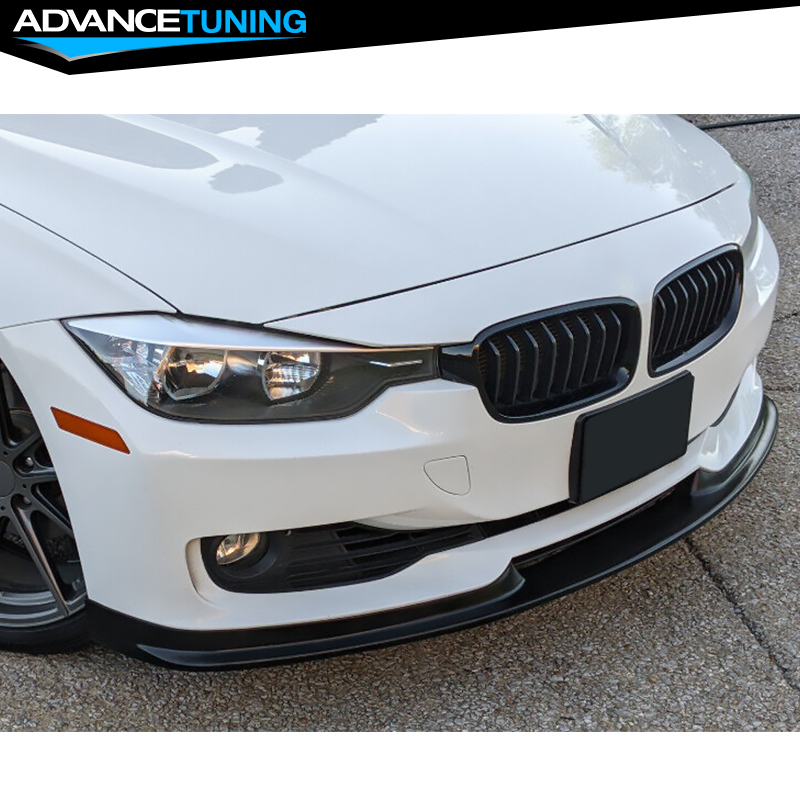 FREEMOTOR802 H-Style Front Bumper Lip Spoiler For 2012-2015 BMW F30 3-Series Sedan (Unpainted PU)