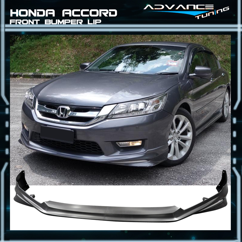 For 13-15 Accord 4Dr MD Front + Rear Bumper Lip + Side Skirts Unpainted
