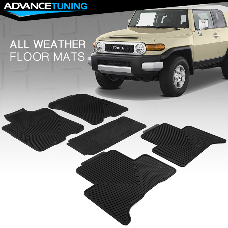 Fits 0714 Toyota FJ Cruiser Heavy Duty Latex All Weather Black Floor
