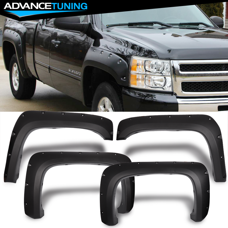 Fit 07-14 Silverado 2500 3500 78.7/"//97.6/" Bed Pocket Rivet Smooth Fender Flares