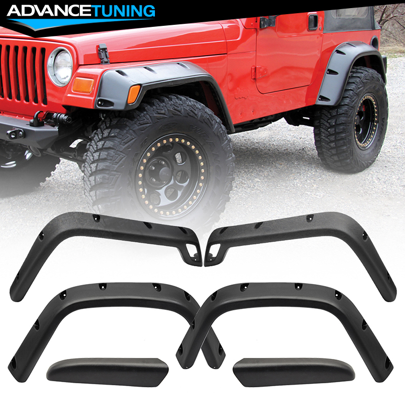 Fits 9706 Jeep Wrangler TJ 7" Wide Pocket Extended 6PC Fender Flares