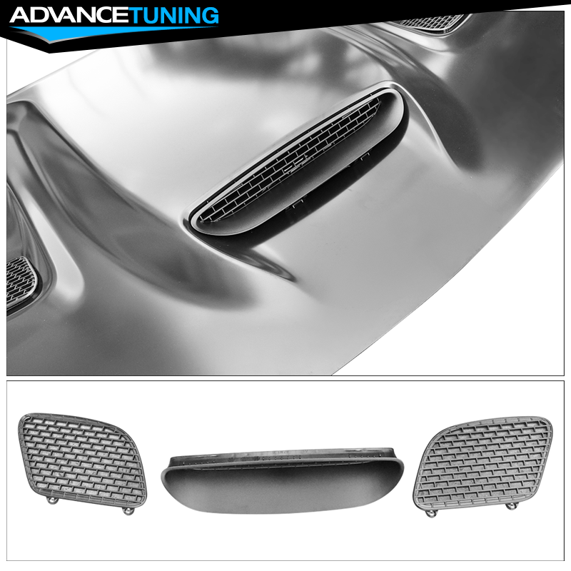 Fits 0820 Dodge Challenger Hellcat Style Hood Scoop w/ Air Intake Vent