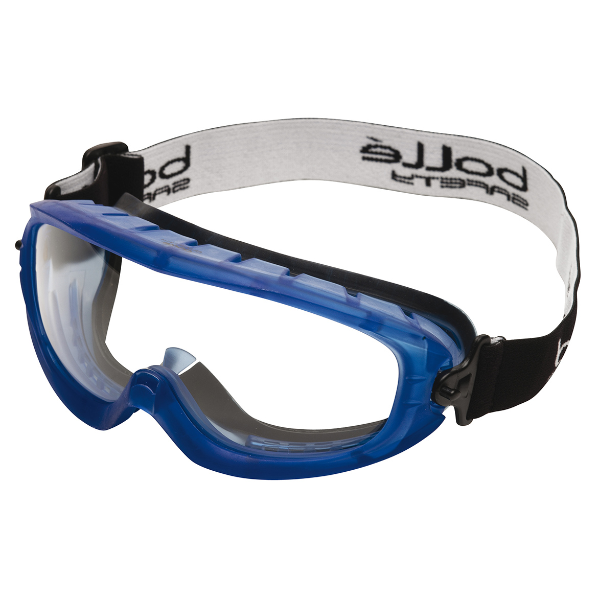 Bolle Safety 40092 Clear Lens AntiScratch/AntiFog Atom Goggles, Blue