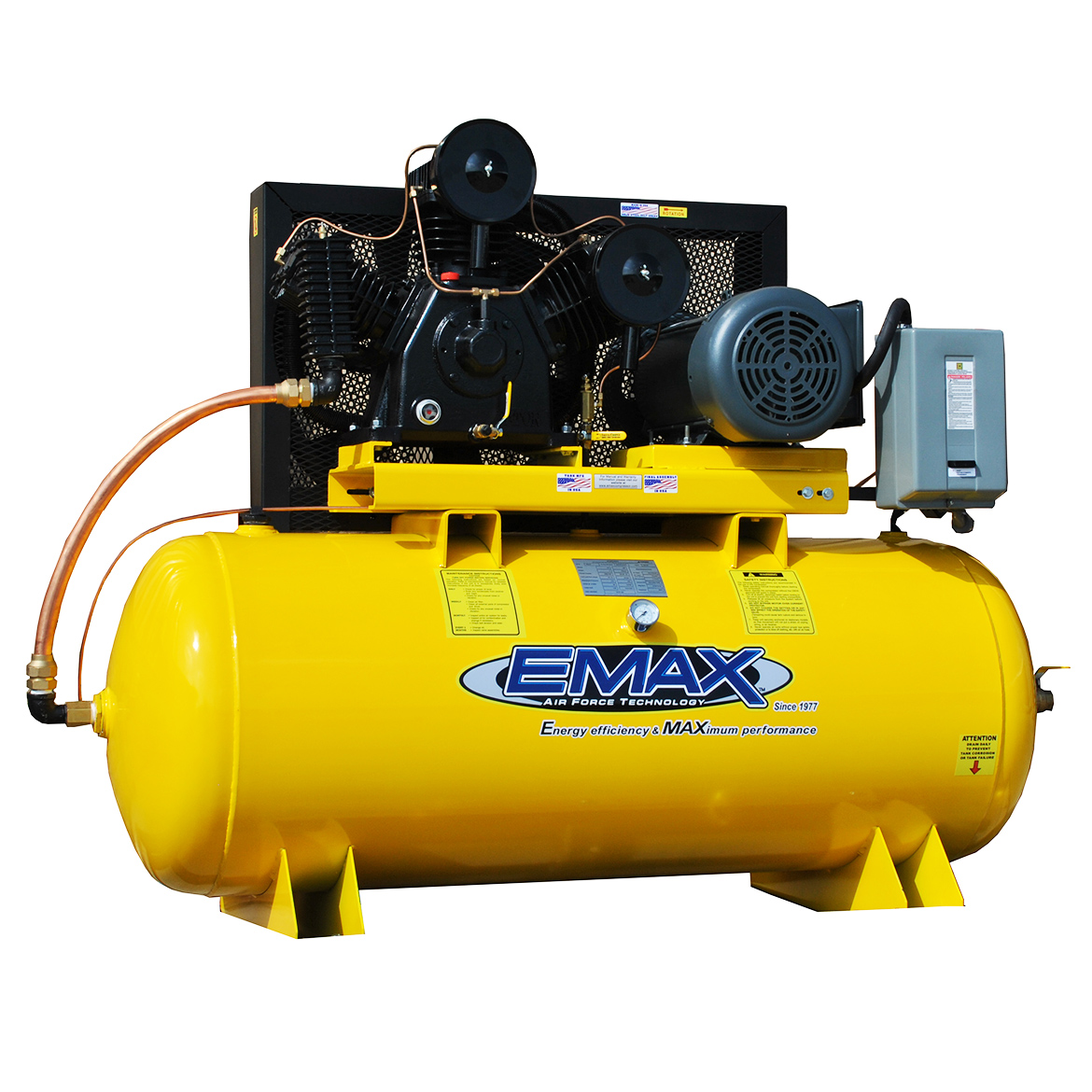 EMAX EP10H120Y3 10 HP 120 Gallon Industrial Plus Horizontal Air