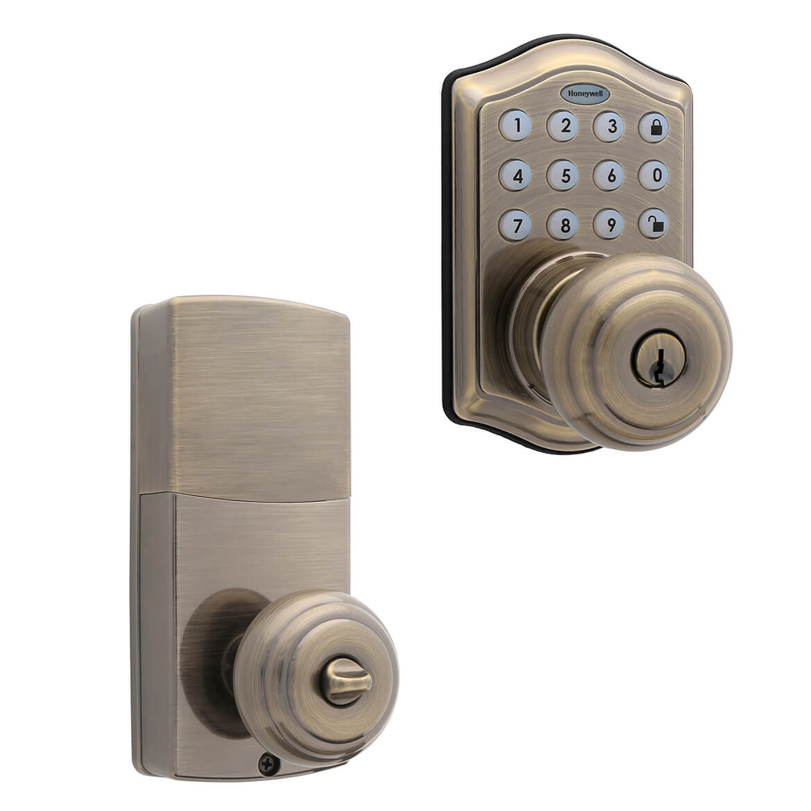 Honeywell 8732101 Electronic Entry Keypad Knob Door Lock Antique
