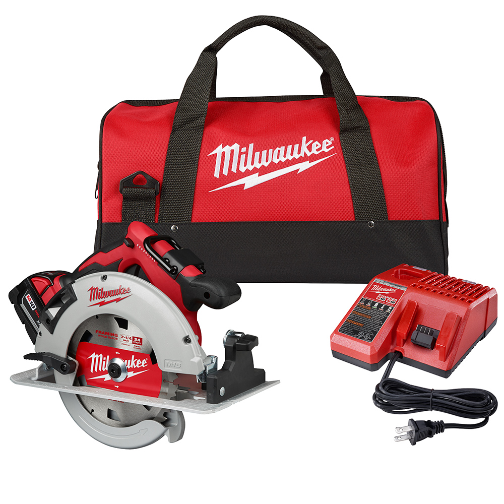 Brushless Cordless Free 5.0 Ah Battery Milwaukee Circular Saw 18-Volt 7-1//4 in