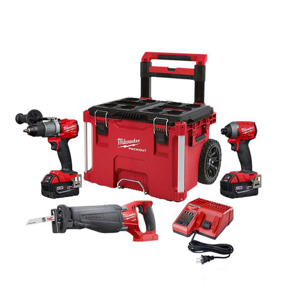 Milwaukee 2997-23SPO 18V M18 FUEL SAWZALL 3-Tool Combo Kit with PACKOUT ...