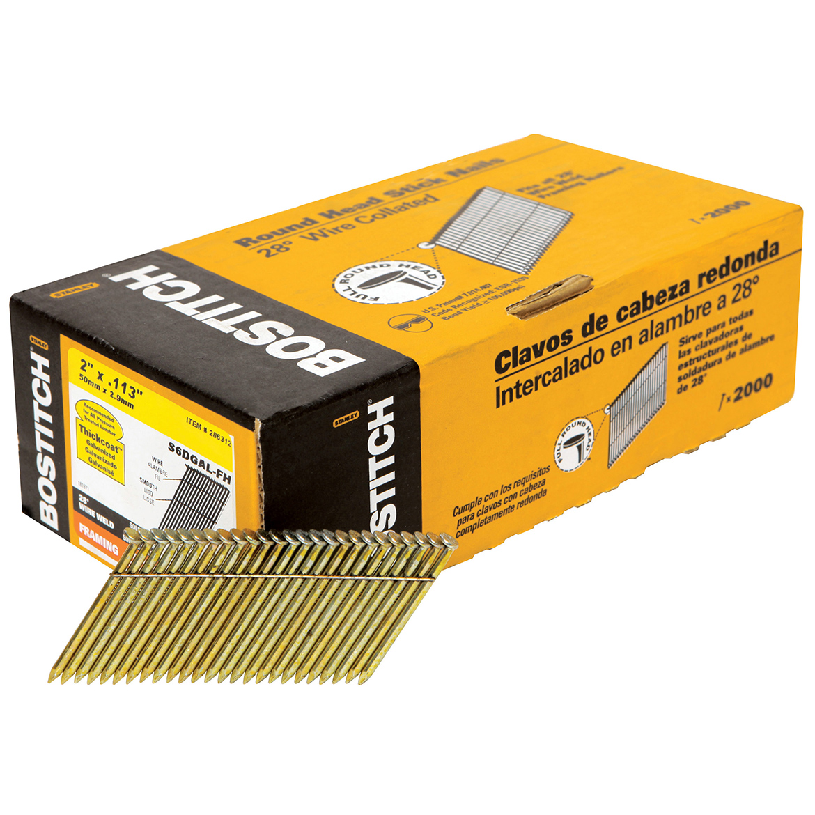 Bostitch S6DGALFH 2 X .120Inch 28Degree Wire Framing Nails (2,000