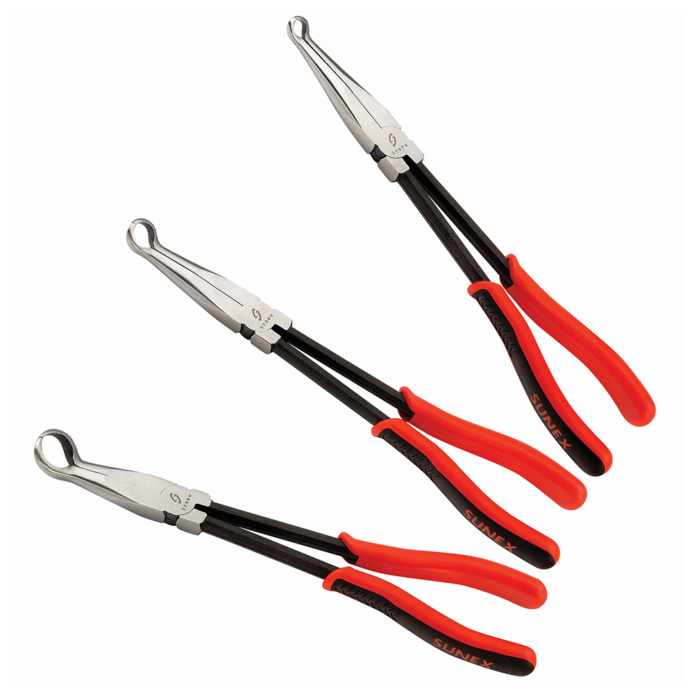 Sunex 3703V 11Inch CrossHatched Long Reach Hose Gripper Pliers Set