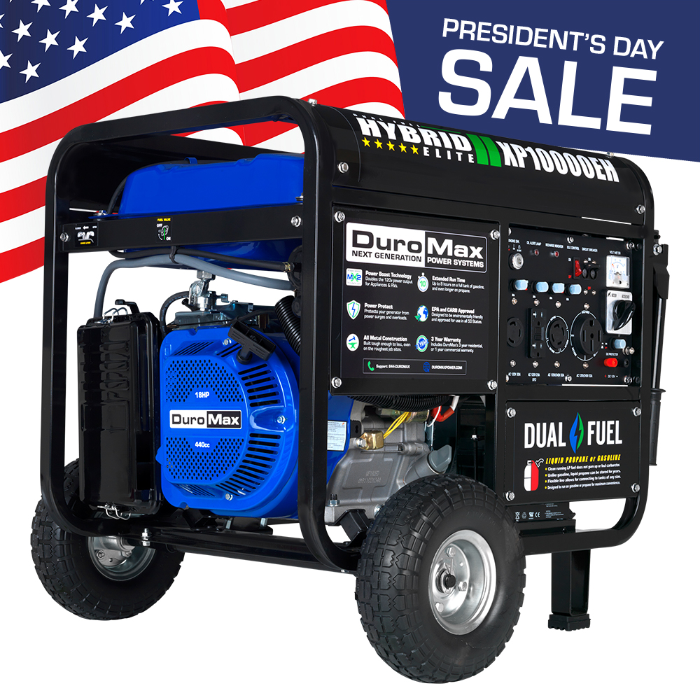Duromax XP10000EH 10000 Watt Dual Fuel Electric Start Portable RV Home