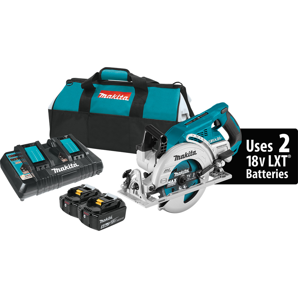 Makita XSR01PT 36Volt 71/4Inch X2 LXT Cordless Rear Handle Circular Saw Kit 88381846677 eBay