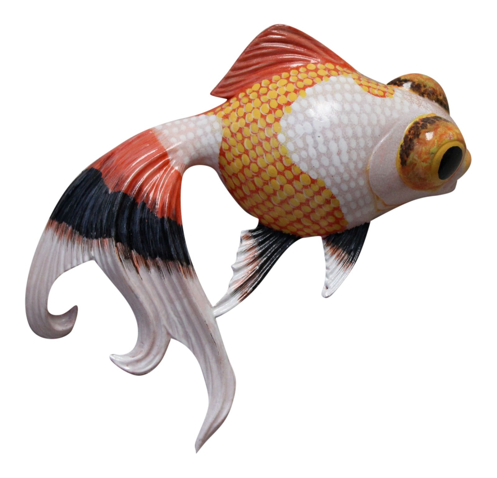 Fancy Black White and Orange Goldfish Childs Room Bath 8 Inch Wall ...