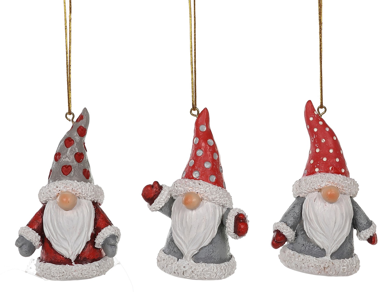 Holiday Gnomes Christmas Ornaments Set of 3 Resin eBay