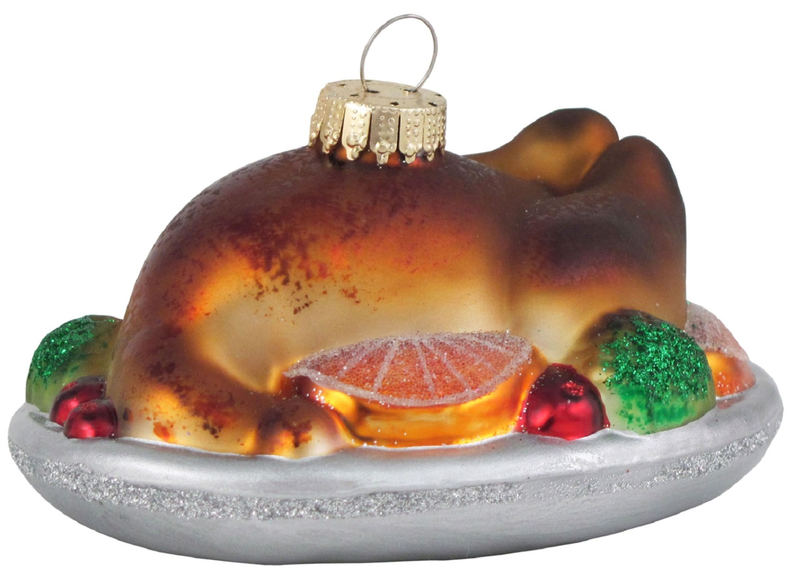 NWT NEW Christmas Ornament Glass Turkey Platter